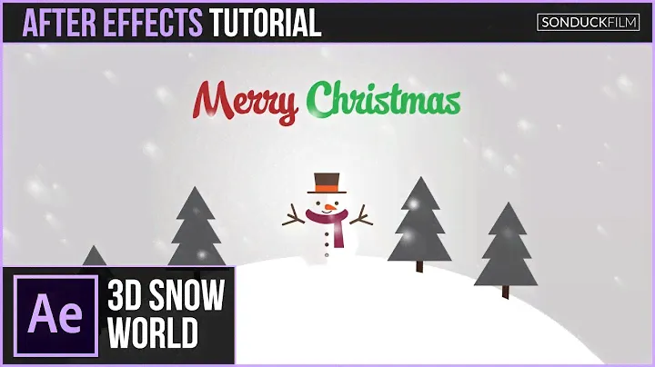 After Effects Tutorial: 3D SNOW WORLD Christmas Animation