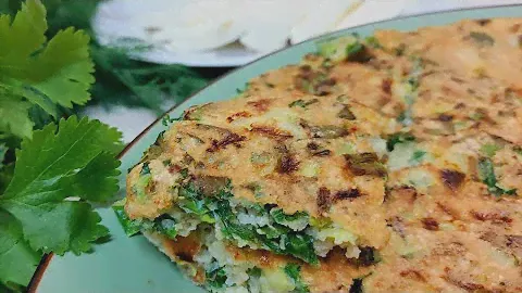 Лепёшки из зелёного лука! Τηγάνια.