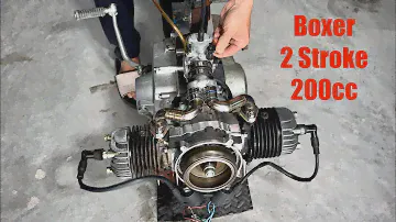 ( mechanical tip )how I built a 200cc boxer 2-stroke  engine